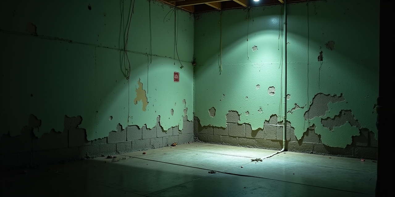 Damp Westchester basement corner showing the humid conditions that attract silverfish, earwigs, and house centipedes indoors