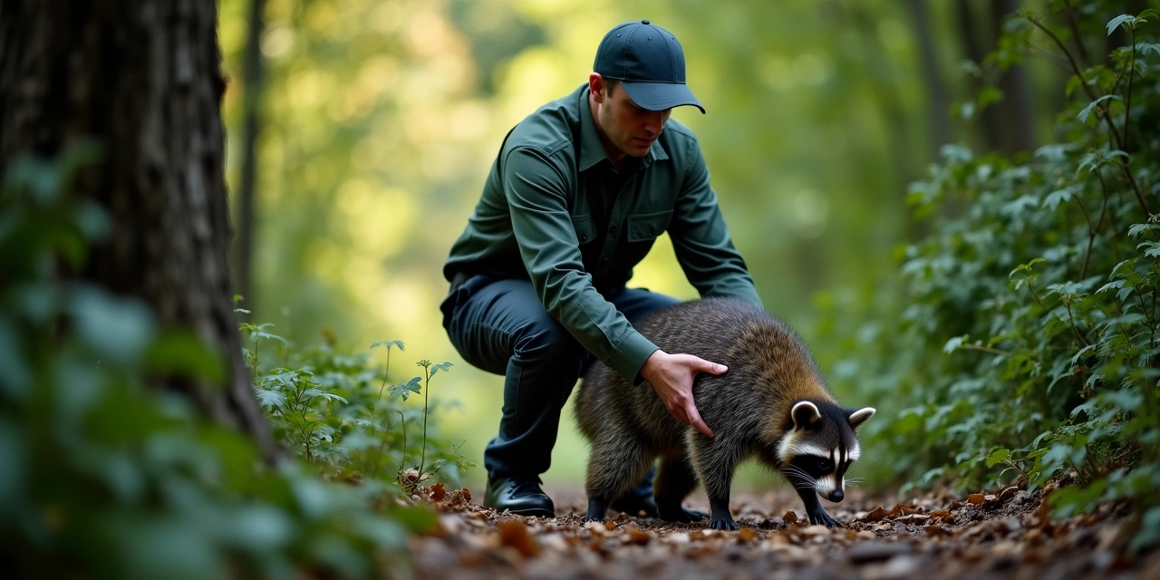 Licensed wildlife removal specialist performing humane animal exclusion at a Westchester County residence
