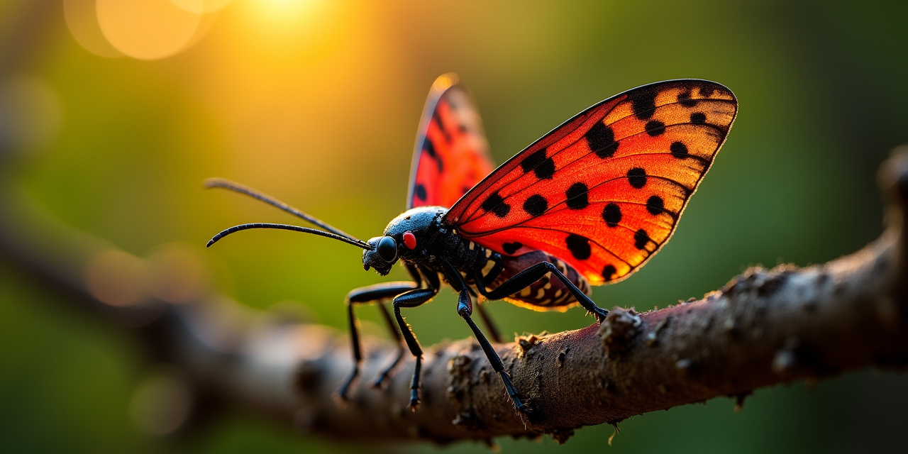 Adult spotted lanternfly with wings spread on tree bark in a Westchester County backyard